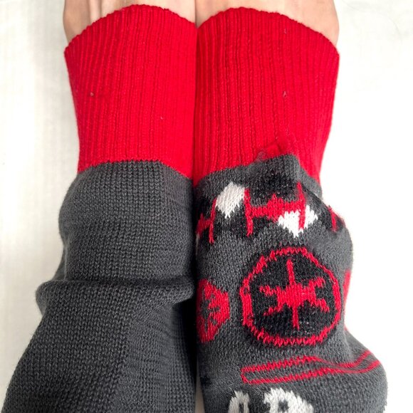 Cosplay Christmas Leg Warmers Thigh High Socks Knee Stockings Red Gray Black - Picture 6 of 8